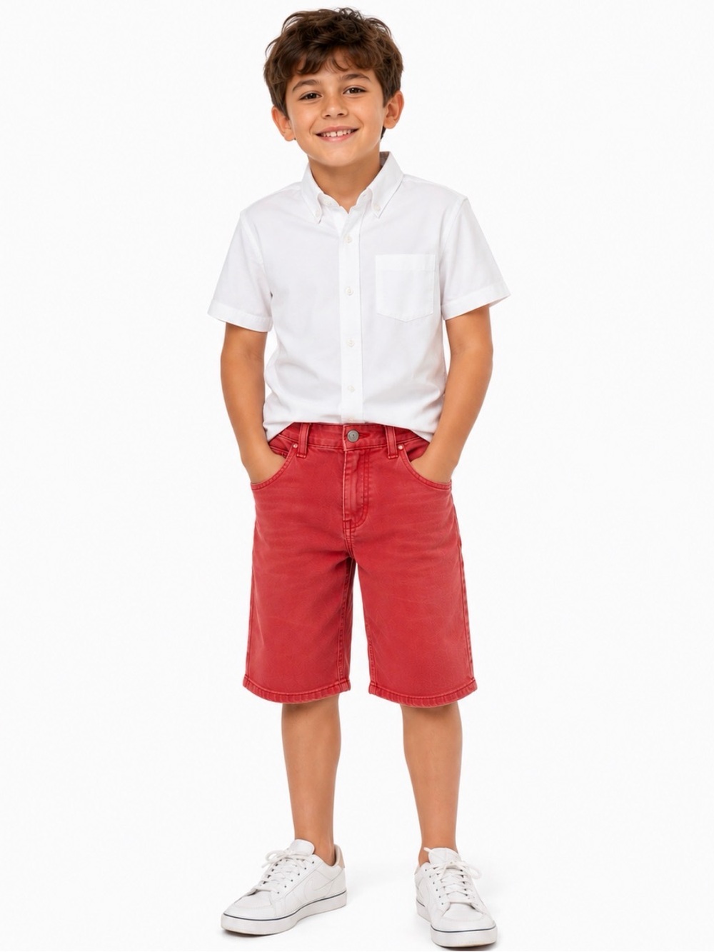 Polo by Ralph Lauren Kids Distressed Red Jean Shorts